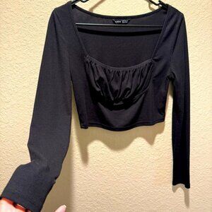 Black Crop Long Sleeve size M